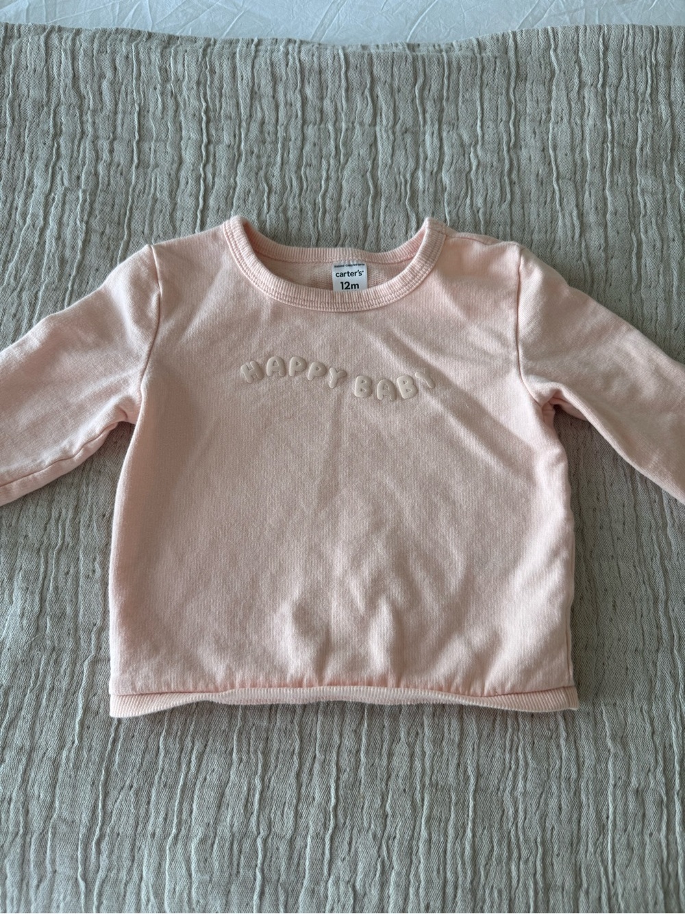 Carter's Light Pink 'Happy Baby' Crewneck Sweatshirt